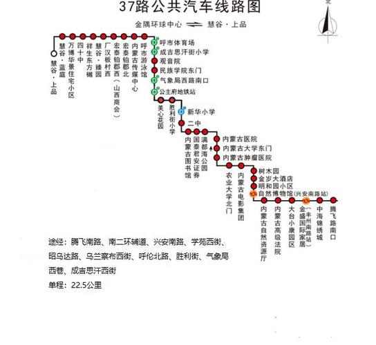 呼和浩特拟定优化调整37路公交车运营线路附路线图